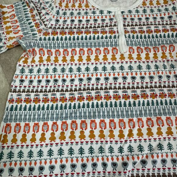 Roller Rabbit Bands Weave Pajama PJ Set in Woodland Animals Size Large - Picture 4 of 14